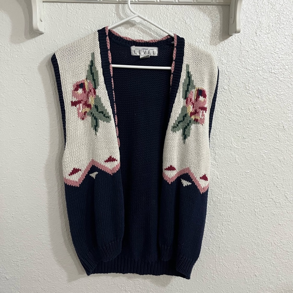Oversized crochet vest